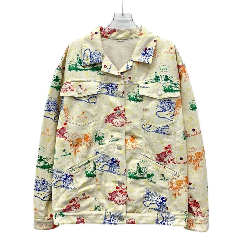 Gucci x Disney Beige Mickey Mouse all-over print cotton jacket